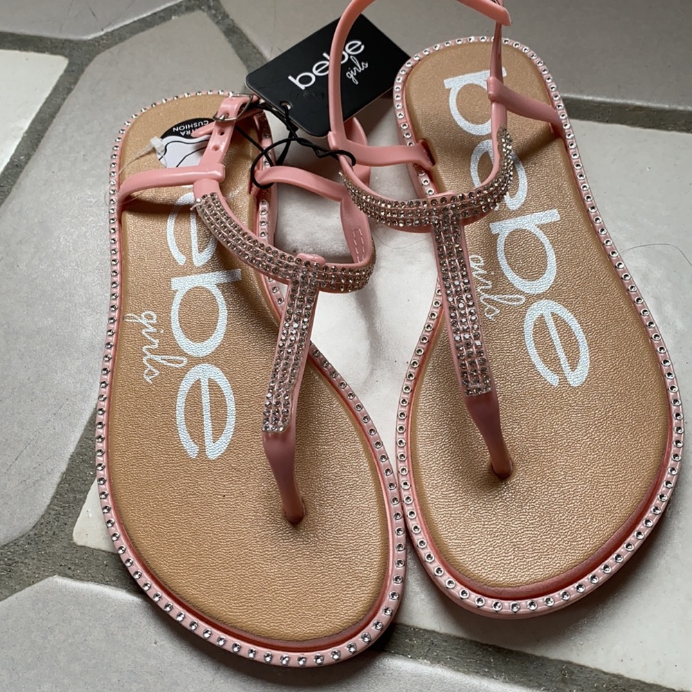 Bebe GirlS NWT Pink Embellished Sandal Size 2/3